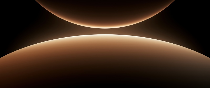 Planetary, Horizon, Spheres, Brown abstract, Huawei MatePad Edge, 5K, Black background