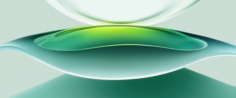 Light green, Abstract design, Honor MagicBook Pro, Stock, 5K