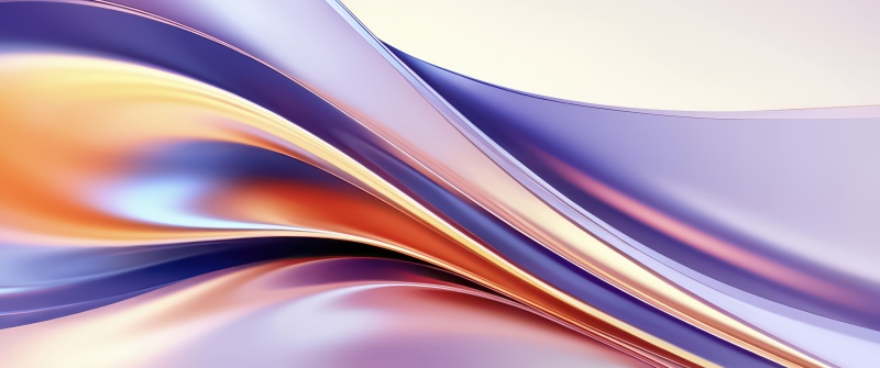 Abstract art, Fluidic, Gradient curves, Metallic, Honor MagicBook Pro, Stock, 5K