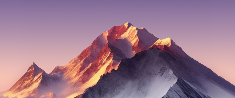 Snow mountains, Golden hour, Sunset, Clouds, Landscape, Honor MagicBook Pro, Stock, 5K