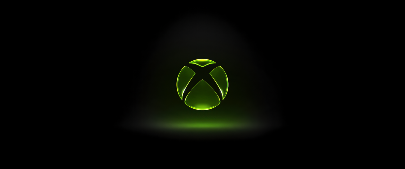 Xbox logo, Black background, Glassy, 5K, Minimalist