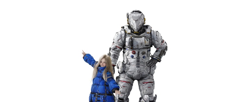Pragmata, Characters, 2026 Games, White background, Diana (Pragmata), Hugh (Pragmata)