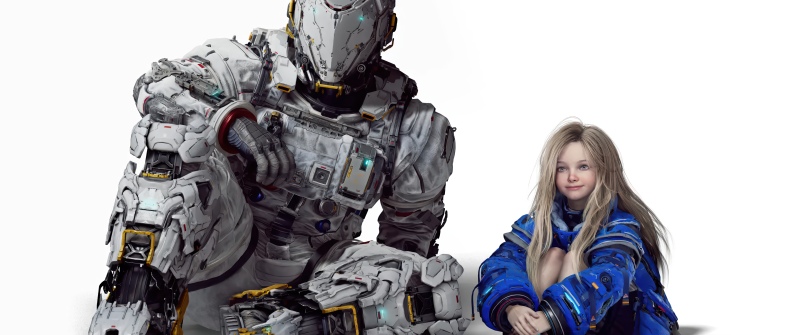 Pragmata, 2026 Games, White background, Diana (Pragmata), Hugh (Pragmata)