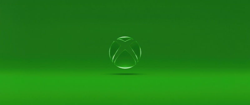 Xbox logo, Glassy, Green background, 5K, Minimalist
