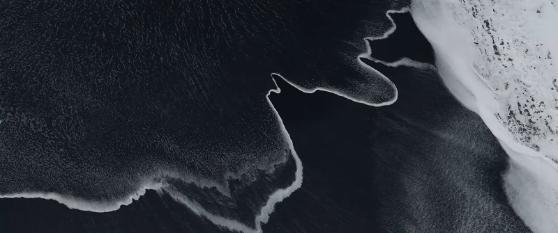 Lunar Tides, Monochromatic, Aerial Photography, Coastline, 5K, Google Pixel 11 Pro Fold, Volcanic