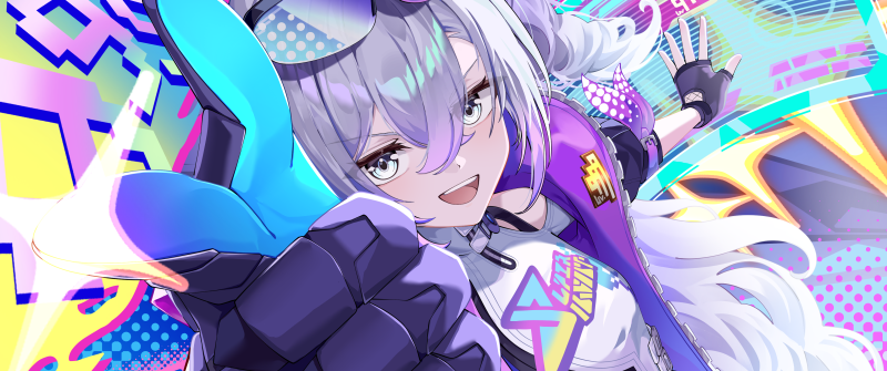Silver Wolf, Level 999, Honkai: Star Rail, Anime girl, Cyberpunk, Vibrant, Purple, Digital Art