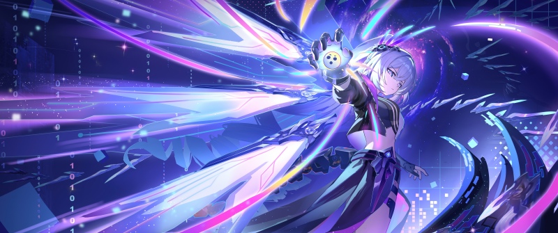 Silver Wolf, Honkai: Star Rail, Purple aesthetic, 5K, Cyberpunk
