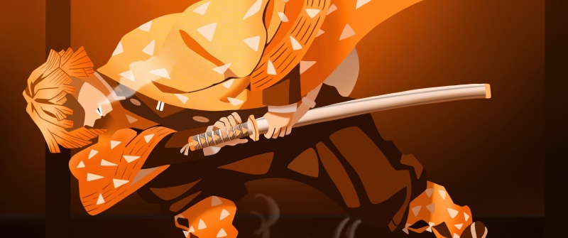 Zenitsu Agatsuma, Action, Demon Slayer: Kimetsu no Yaiba, Thunder Breathing, 5K
