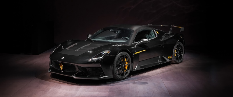 Maserati GT2 Stradale Fuoriserie 914, 2026, 5K, Dark background, Carbon Fiber, Black cars, Maserati GT2