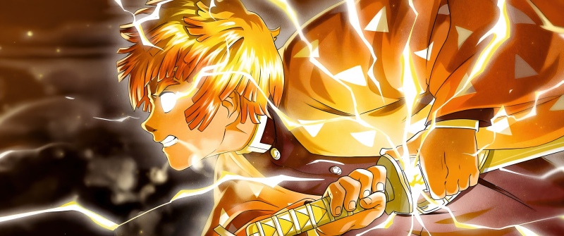 Zenitsu Agatsuma, Thunder Breathing, 5K, Demon Slayer: Kimetsu no Yaiba, Lightning