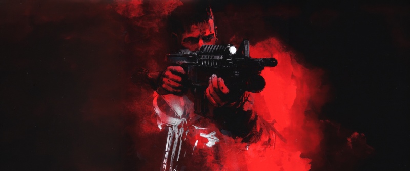The Punisher, Poster, Jon Bernthal, 5K, Red aesthetic