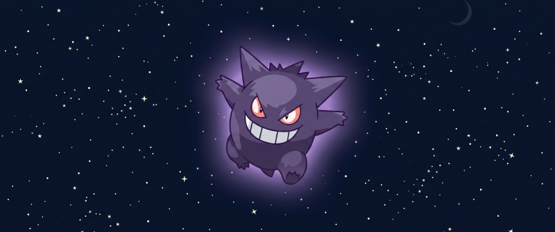Gengar, POKÉMON, Stars in sky, Night sky