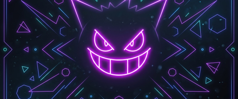 Neon Gengar, Pokémon, Geometric