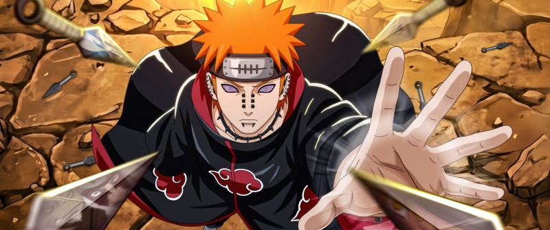 Pain (Nagato), Black cloak, Akatsuki, Naruto, 5K