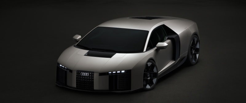 Audi Nuvolari, 8K, Plug-In Hybrid, Supercars, 5K, Dark background, Monochrome
