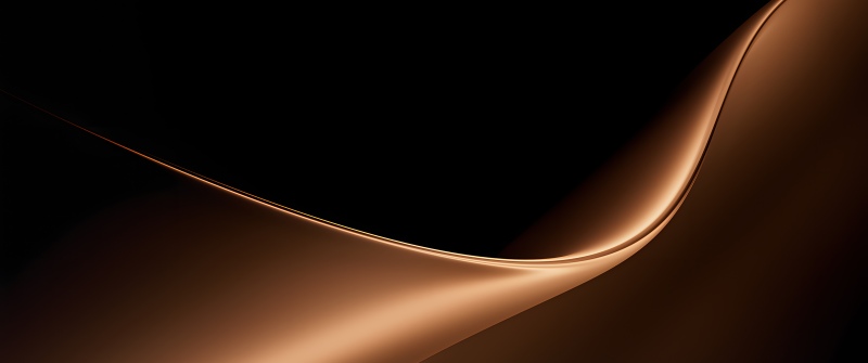 Brown abstract, Sleek, Metallic, Abstract Waves, Microsoft Surface Laptop, Stock, 5K, Black background, Dark abstract