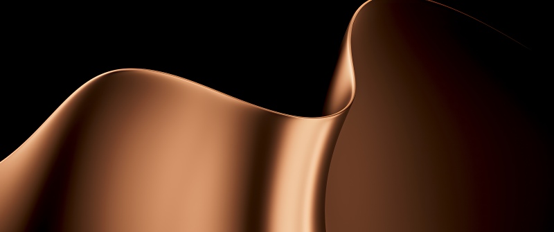 Microsoft Surface, Stock, 5K, Black background, Abstract Waves, Bronze, Satin, Elegant, Microsoft Surface Pro