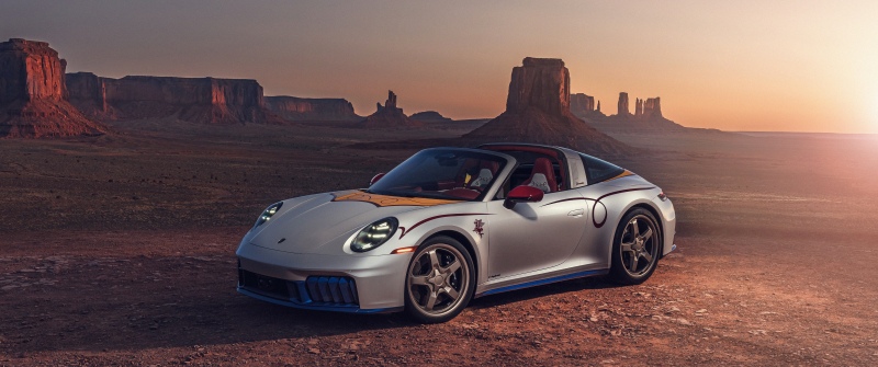 Porsche 911 Targa 4 GTS, 2026, 5K, 8K, Monument Valley, Sunset