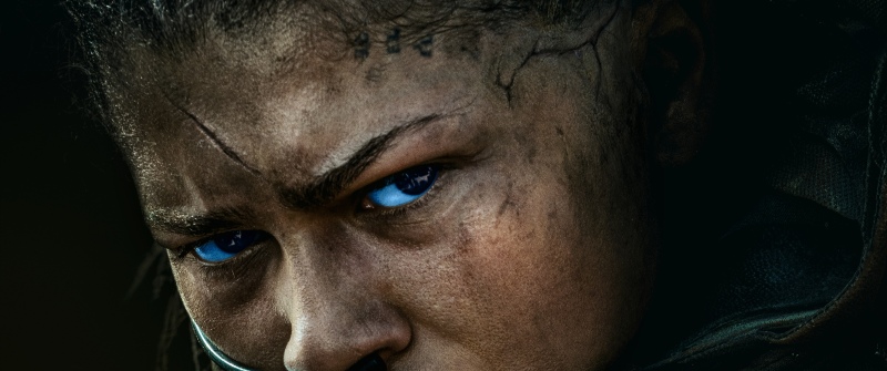Zendaya as Chani, Dune: Part Three, 2026 Movies, Dark background, Blue eyes