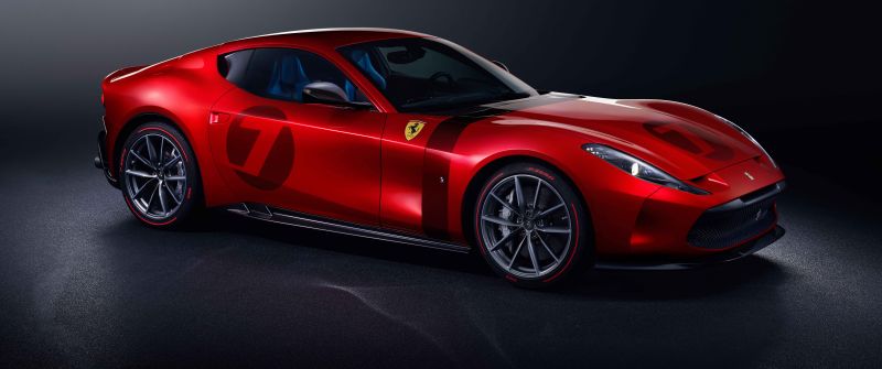 Ferrari Omologata, Supercars, Dark background, 2020, 5K, 8K
