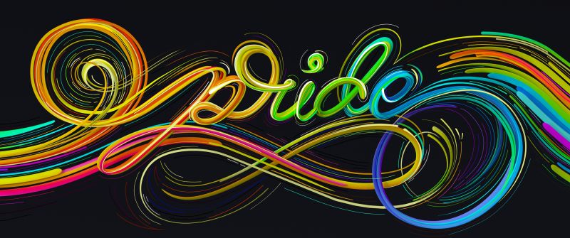 Microsoft Pride, Colorful, Waves, Black background
