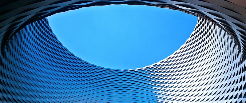 Art Basel, Modern architecture, Patterns, Geometrical, Blue Sky, Looking up at Sky, Circle, Texture