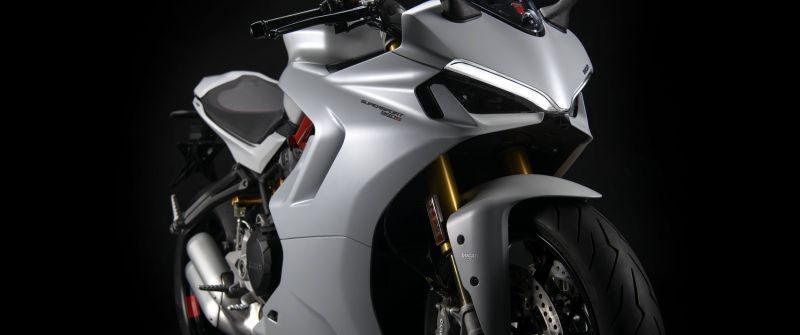 Ducati SuperSport 950, 8K, Sports bikes, Black background, 2021, 5K