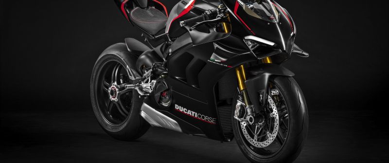 Ducati Panigale V4 SP, 8K, 2021, Dark background, 5K