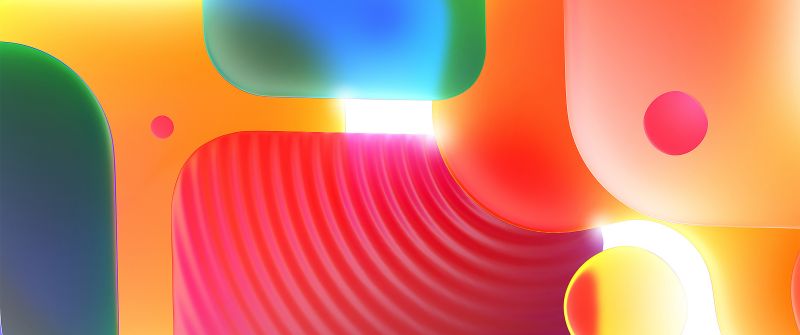 Shapes, Colorful gradients, 3D, Light, Glow, Aesthetic