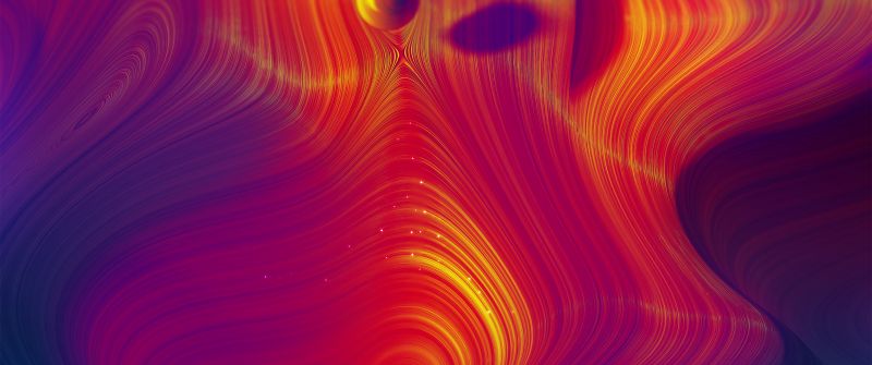 Neural, Abstract background, Curves, Green, Red background, Lines