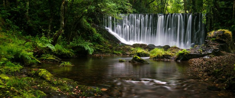Mazo De Meredo, Waterfalls, Spain, Long exposure, Water Stream, Forest Trees, Greenery, Landscape, Moss