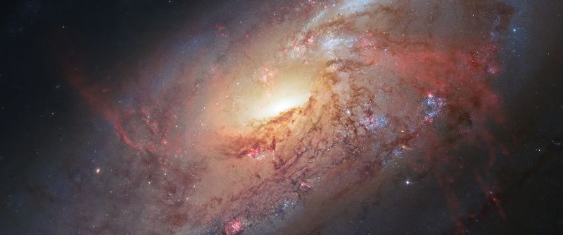 Spiral galaxy, Messier 106, Constellation, Nebula, Stars, Astronomy, Cosmos, 5K