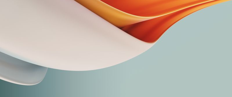 Waves, Fluidic, Orange, OnePlus Nord N100, Stock