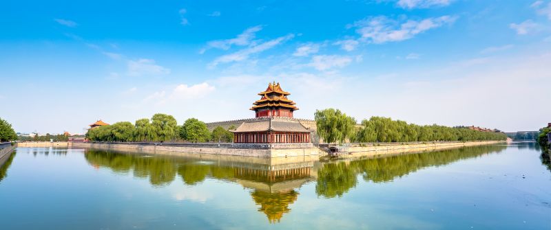 Forbidden City, China, Beijing, Museum, Imperial Palace, Ming Dynasty, UNESCO World Heritage Site, Body of Water, Reflection, Blue Sky, Clear sky