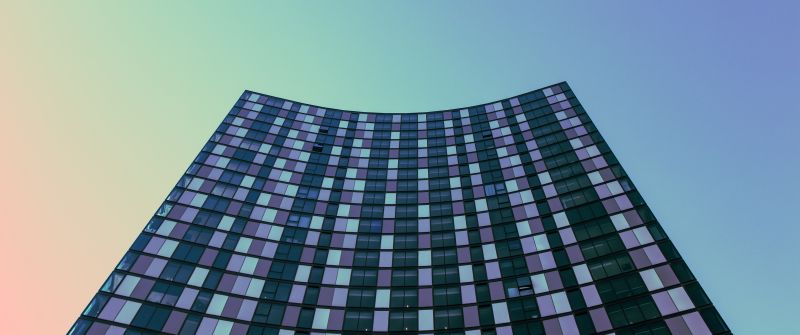 High rise building, 5K, Low Angle Photography, Gradient background, Looking up at Sky, Office building, Pattern, Skyscraper