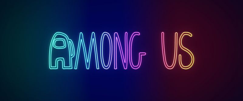 Among Us, Neon, iOS Games, Android games, PC Games, Gradient background