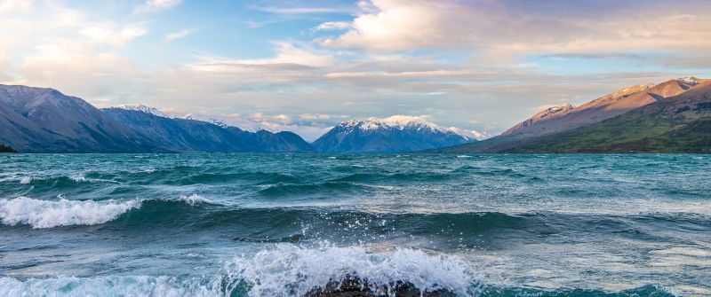Lake Ohau, Glacier, Mountains, New Zealand