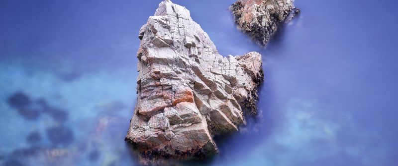 macOS Big Sur, Seashore, Rocks, Stock, Aesthetic, 5K