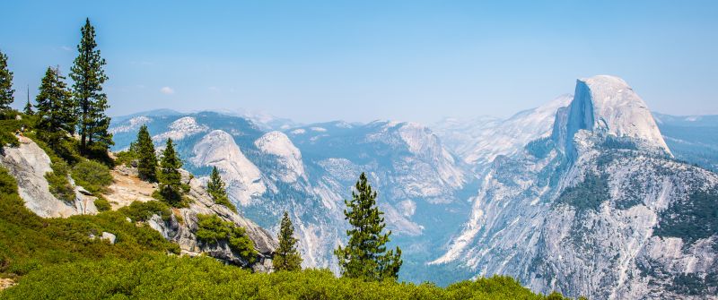 Valley De Yosemite, Yosemite National Park, Landmark, Landscape, Tourist attraction, Mountains, California, Viewpoint, Beautiful, 5K
