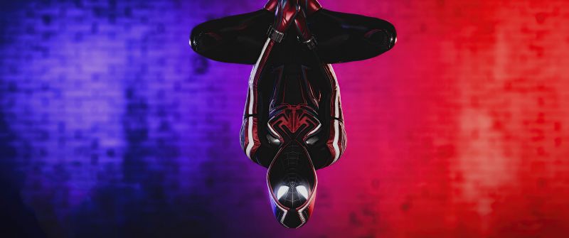 Marvel's Spider-Man: Miles Morales, Upside down, Marvel Superheroes, PlayStation 4, PlayStation 5, Spiderman