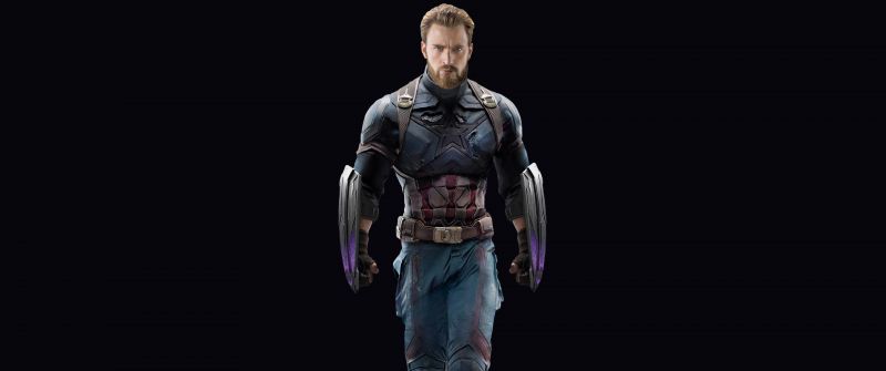 Captain America, Avengers: Infinity War, Black background, Wakandan Shields, Marvel Superheroes