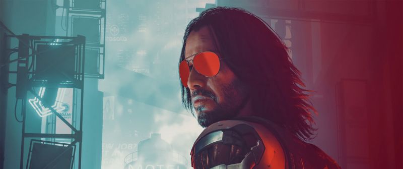 Keanu Reeves, Johnny Silverhand, Cyberpunk 2077, Game Art, Fan Art, Porsche 911 Turbo, 2021 Games