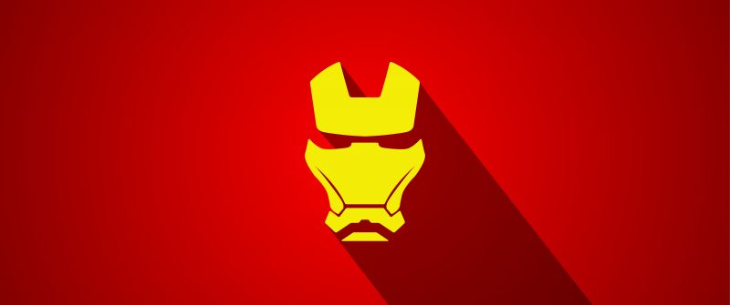 Iron Man, Minimalist, Marvel Superheroes, Red background, Minimal art, 5K, Simple