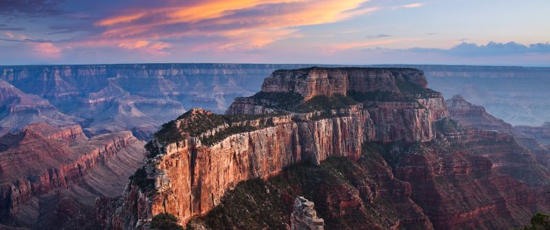 Cape Royal, Grand Canyon, Rock formations, Landscape, Tourist attraction, Sunset, Scenery