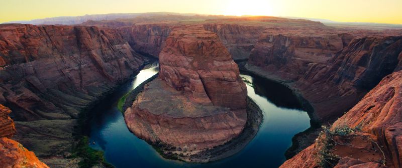 Horseshoe Bend, Page, Arizona, Colorado River, Grand Canyon, Rock formations, Landmark, Landscape, Tourist attraction