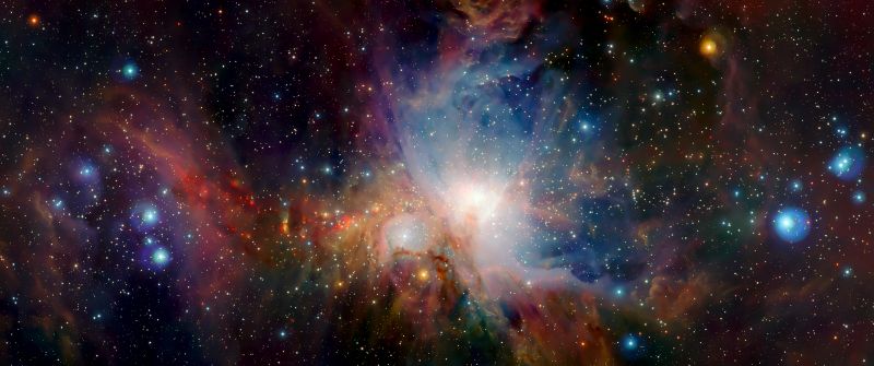 Orion Nebula, Infrared vision, Scientific Observation, Star formation, Bright stars, Astronomy, Astrophysics, Cosmic dust