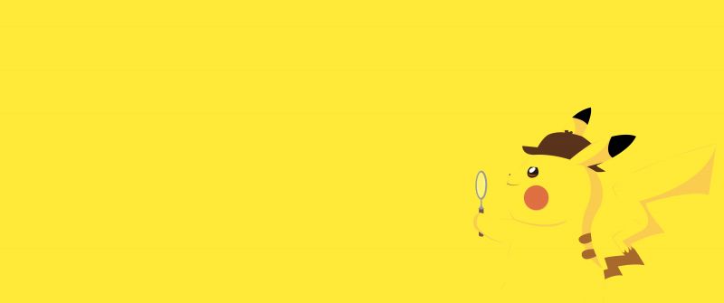 Pikachu, Yellow background, Minimal art, 5K, 8K, Simple