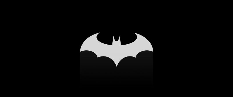 Batman sign, Black background, DC Superheroes, AMOLED, 5K, 8K, 10K, Simple