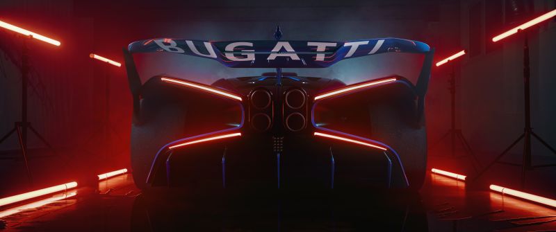 Bugatti Bolide, Rear View, Hypercars, 2021, 5K, 8K