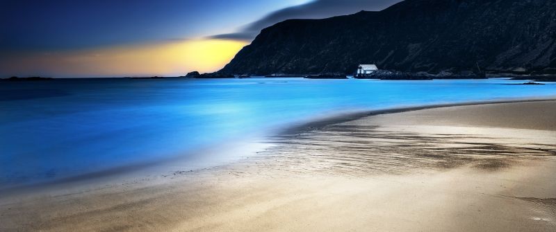 Grotlesanden Beach, Norway, Coastal, Landscape, Long exposure, Seascape, Ocean, Mountains, Turquoise water, Sand